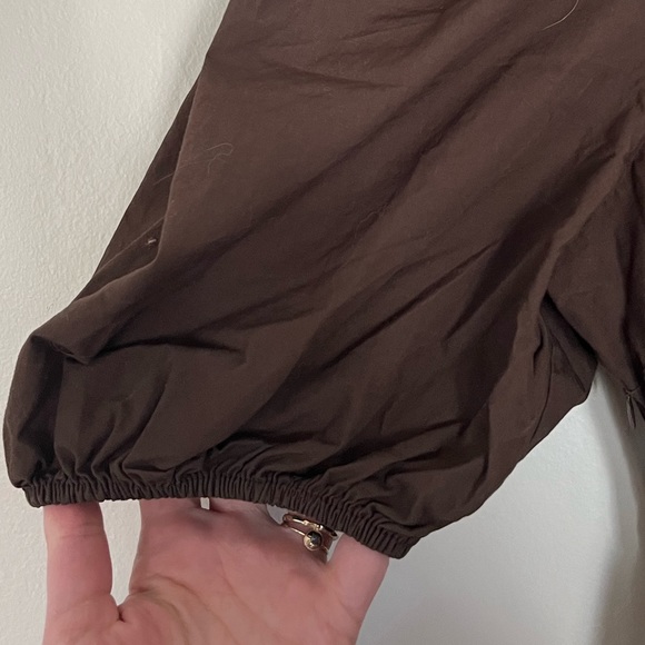 A Bronze Age Serenity Puff Dress in chocolate brown - Picture 4 of 5